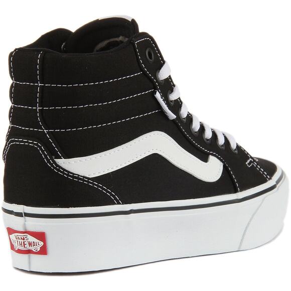 NWT Vans Women's Filmore Hi Platform Trainers Sneaker, Canvas Black White, 7.5 - Picture 3 of 5